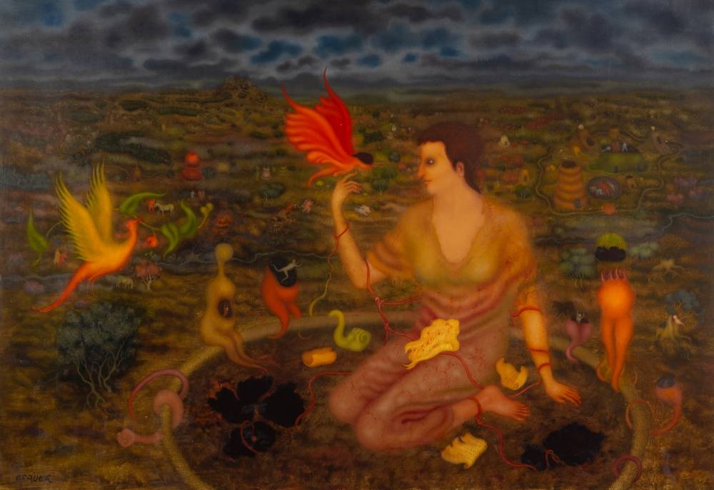 Arik Brauer, Amnestie, 2010, Öl auf Hartfaserplatte, © Arik Brauer, Wien/Sebastian Gansrigler