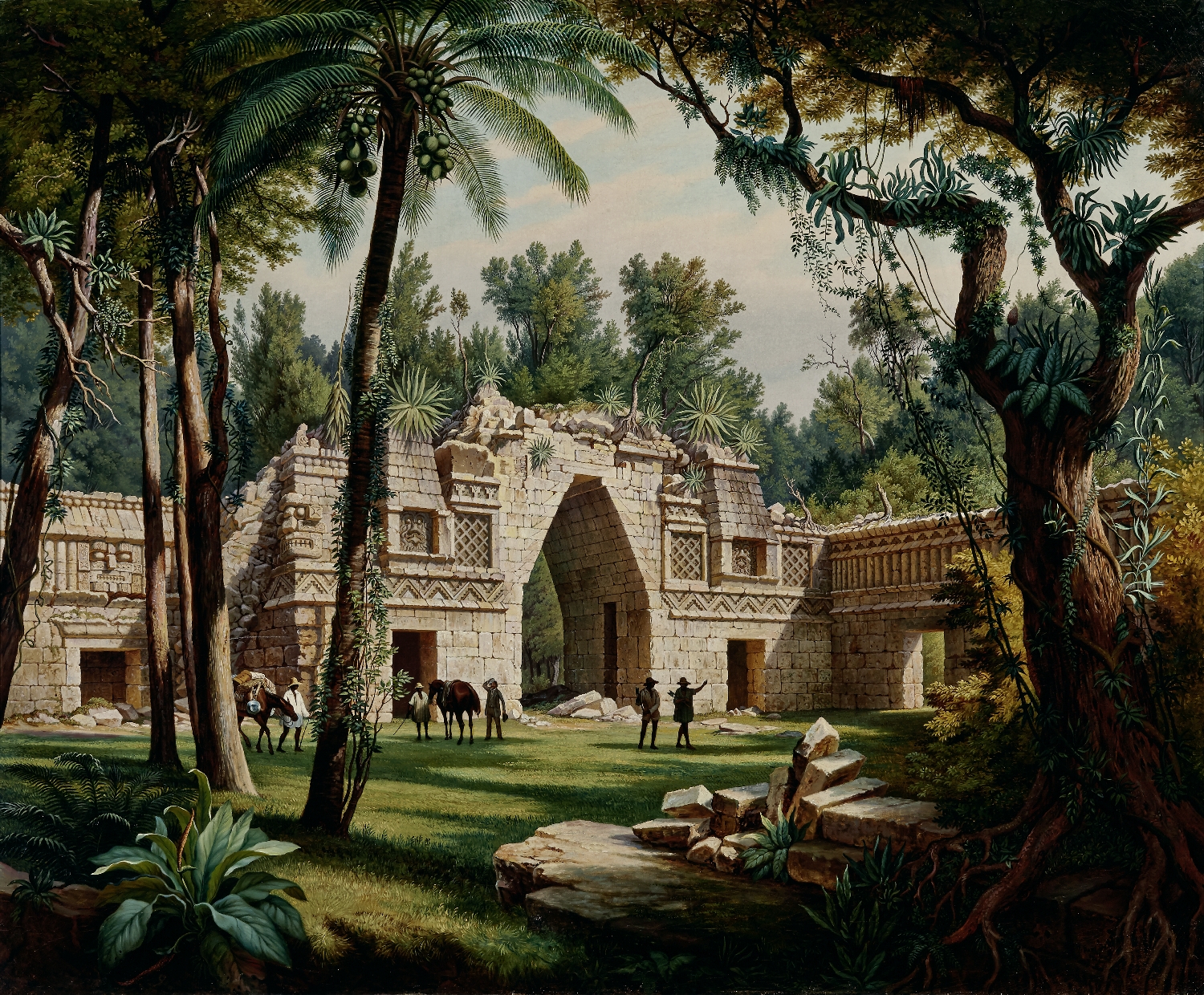Die Ruinen von Labná in Yukatan, in Zentralamerika, 1866, Öl auf Leinwand, Inv.-Nr. 7142-49