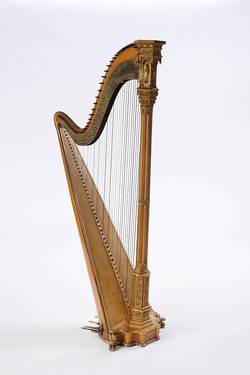 Doppelpedalharfe, Sébastien Érard (1752–1831), Paris, 2. Viertel 19. Jh., Holz, Metall, Salzburg Museum, Inv.-Nr. MI 1314