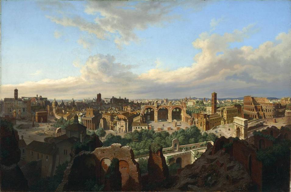 Blick auf Rom vom Palatin aus (Italien), Hubert Sattler (1817–1904), 1850–1860, Öl auf Leinwand, Salzburg Museum, Inv.-Nr. 9003-49