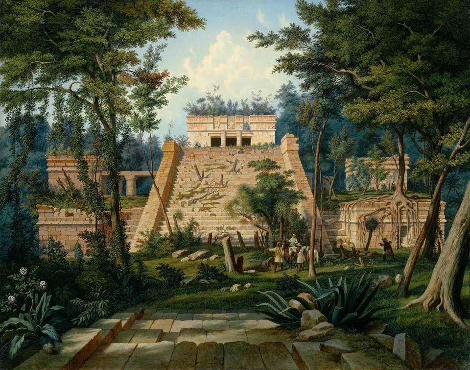 Hubert Sattler (1817–1904), Der Tempel von Tulum in Yucatán (Mexico, 1856, Öl auf Leinwand © Salzburg Museum