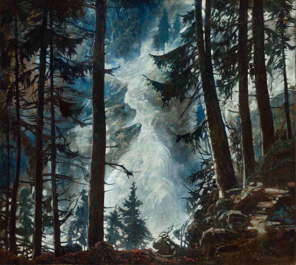 Josef Stoitzner (1884–1951), Der Krimmler Wasserfall, um 1915, Öl auf Jute, © Salzburg Museum (Dauerleihgabe Salzburger Museumsverein)